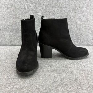 H&M Black suede Ankle Booties size 7 38